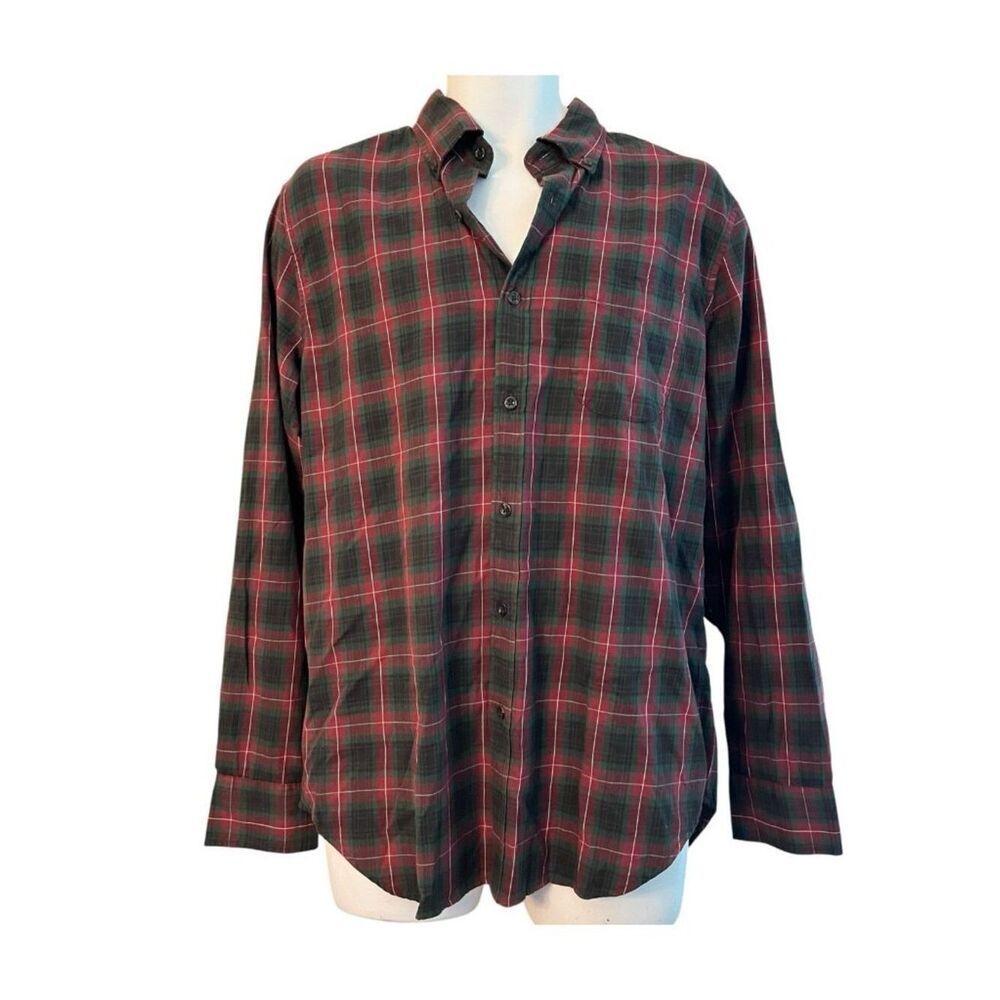 J. Crew Mens Medium Red Plaid Button Shirt Lightweight Brushed Twill Pocket NWT